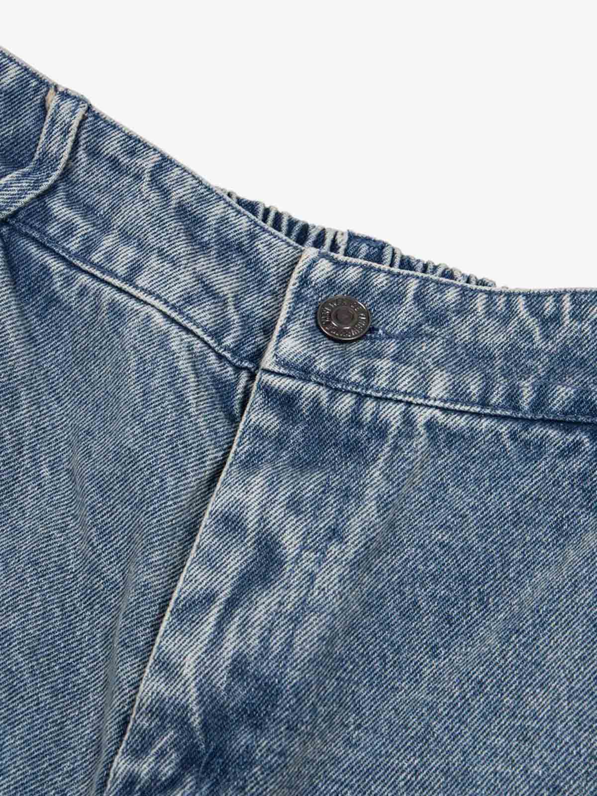 Fun Pattern Hand-Painted Print Denim Washed Jeans