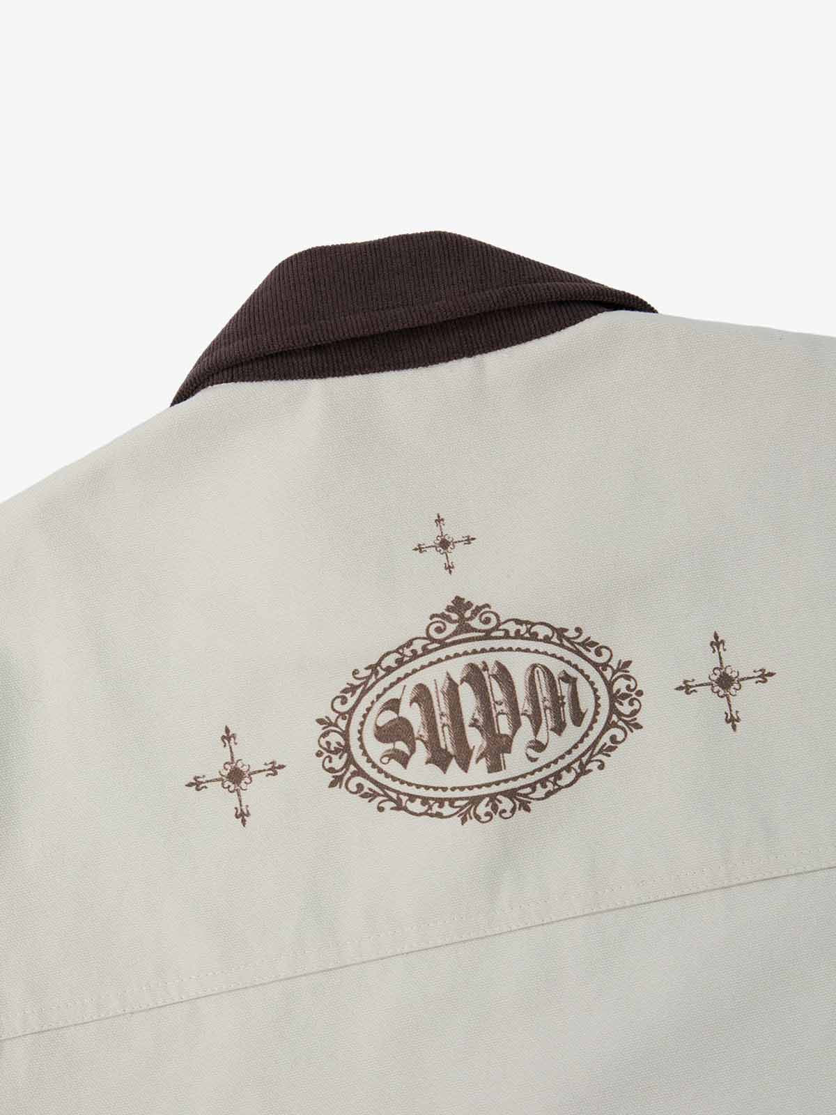 precipice Retro Slogan Embroidered Canvas Set - 2594