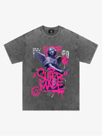 Street Pink Lucky Angel Graphic Design T-Shirt