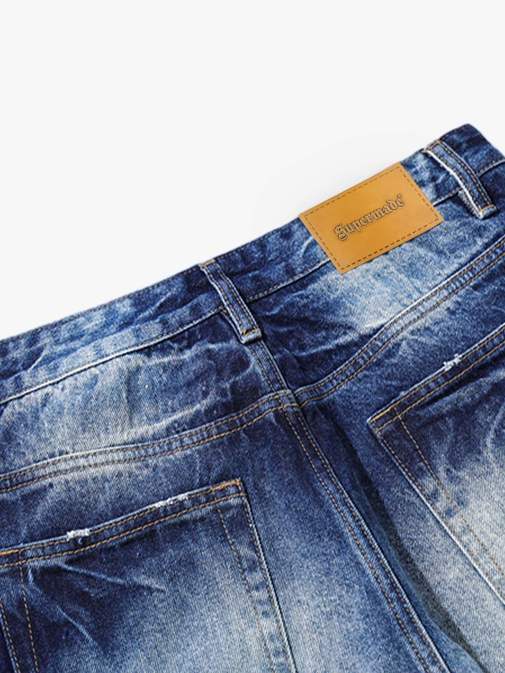 Washed Distressed Wrinkled Dyed Jeans