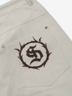 precipice Retro Slogan Embroidered Canvas Set - 2594