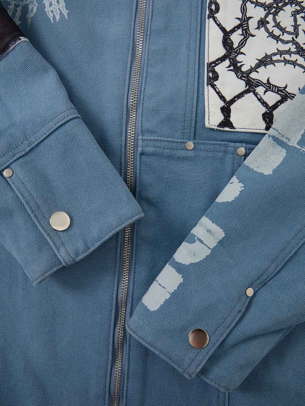 precipice Multi-Element Appliqué Patchwork Denim Suit - 2593