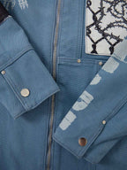 precipice Multi-Element Appliqué Patchwork Denim Suit - 2593