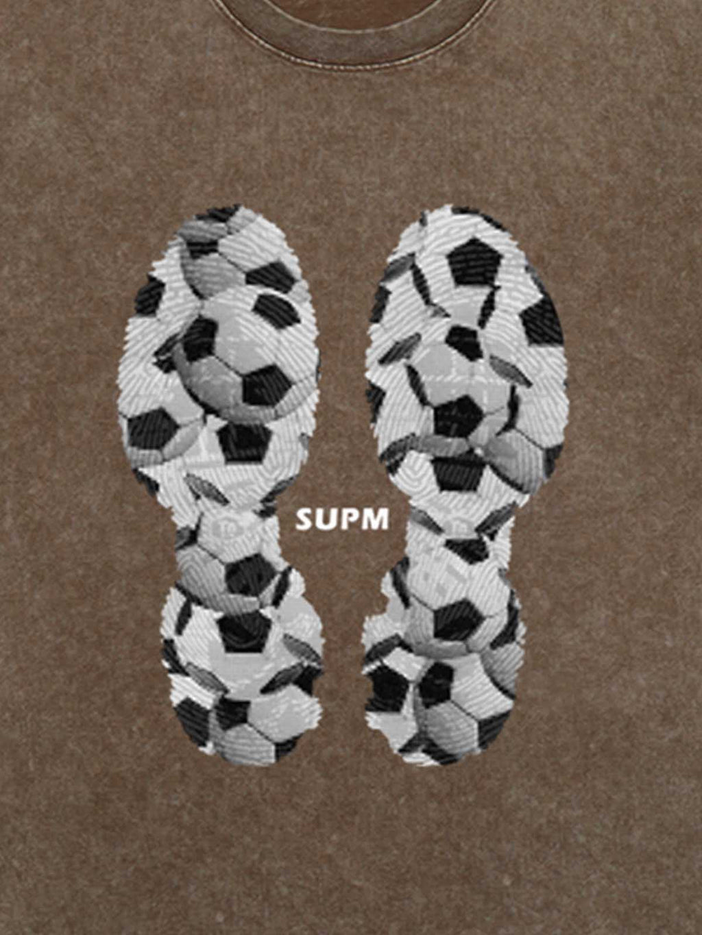 Soccer Ball Footprint Graphic T-Shirt