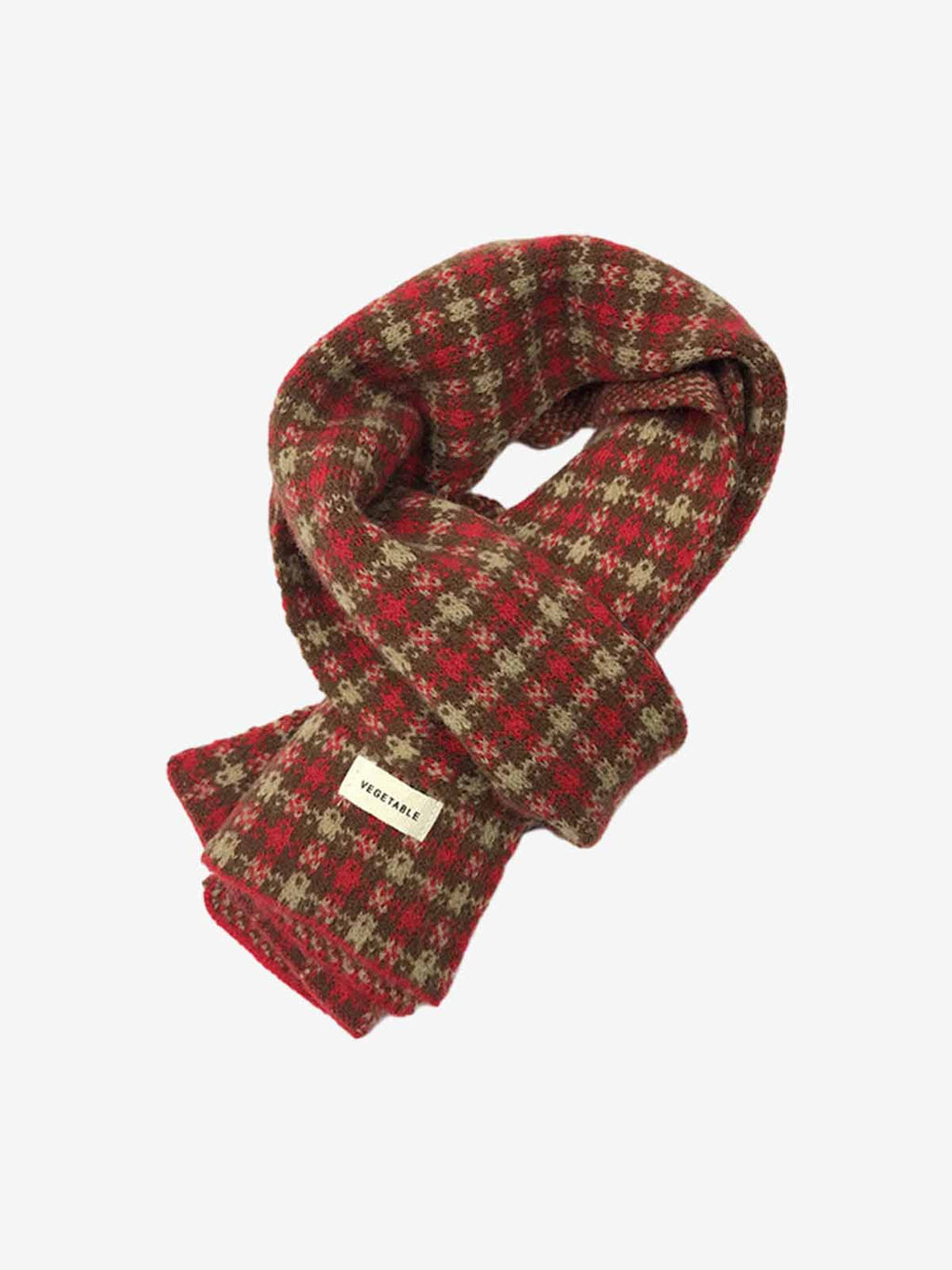 Vintage Holiday Plaid Knit Scarf