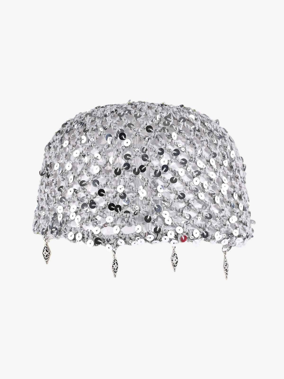 Vintage Sequin Mesh Beaded Fringe Cap