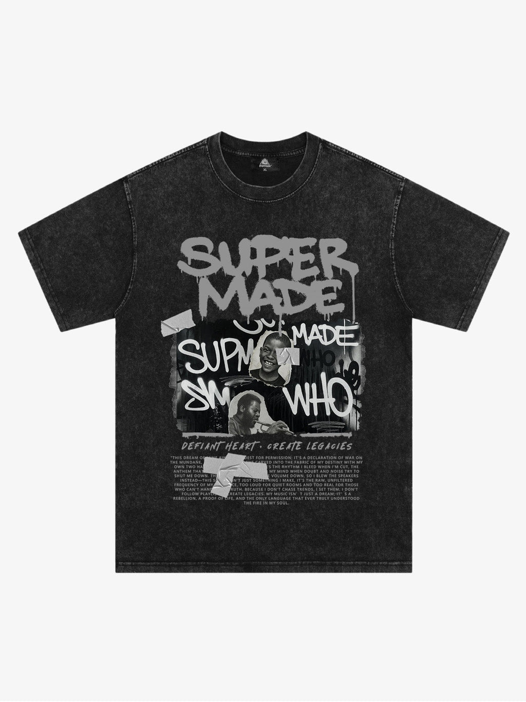 Streetwear Graffiti Character Collage Graphic T-Shirt