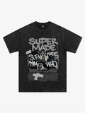 Streetwear Graffiti Character Collage Graphic T-Shirt