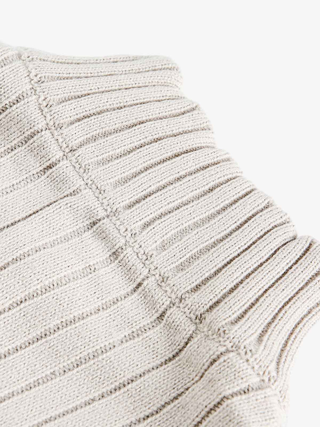 Retro Abstract Print Ribbed Stand Collar Zip-Up Sweater