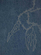 Original Retro Thorn and Key Pattern Laser-Burnout Baggy Jeans - 2595