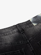 Vintage Washed Asymmetric Panel Stitch Jeans