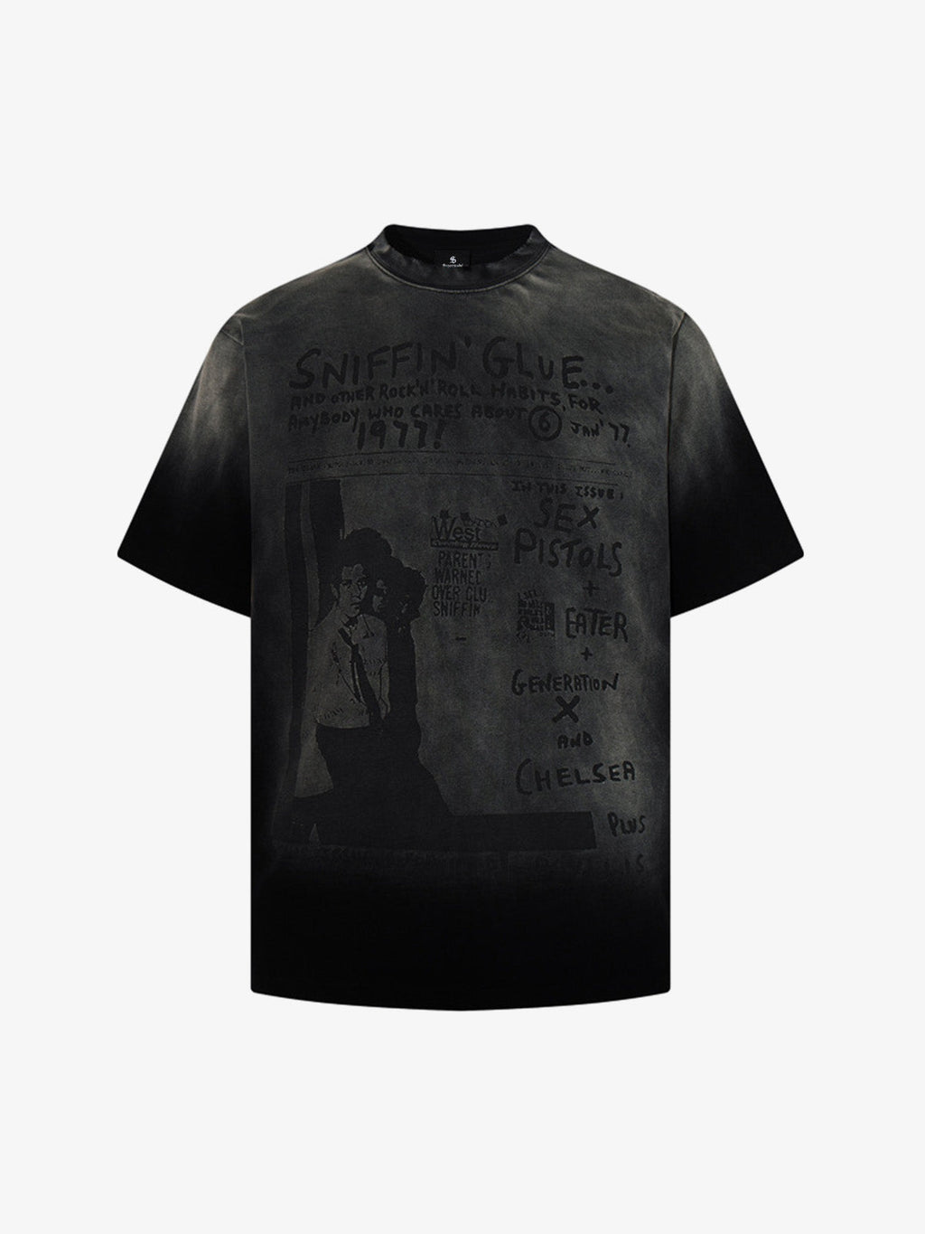 Washed Graphic Print Cotton T-Shirt