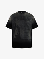 Washed Graphic Print Cotton T-Shirt