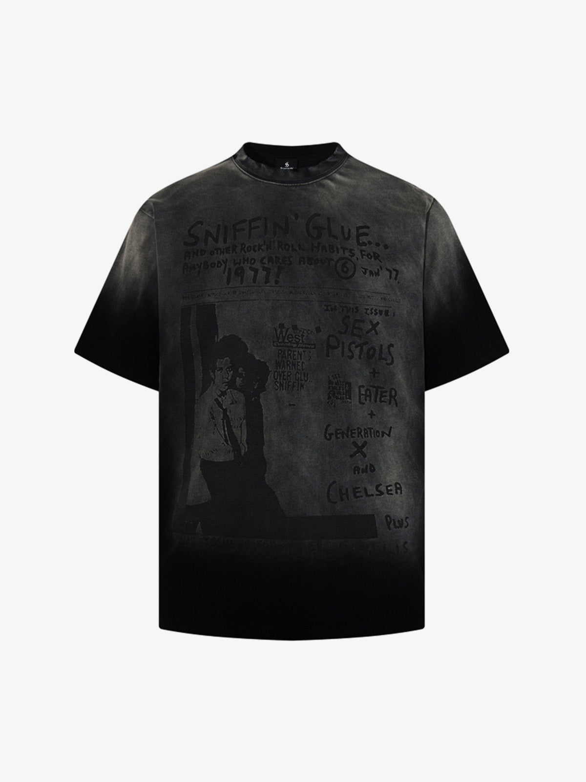 Washed Graphic Print Cotton T-Shirt