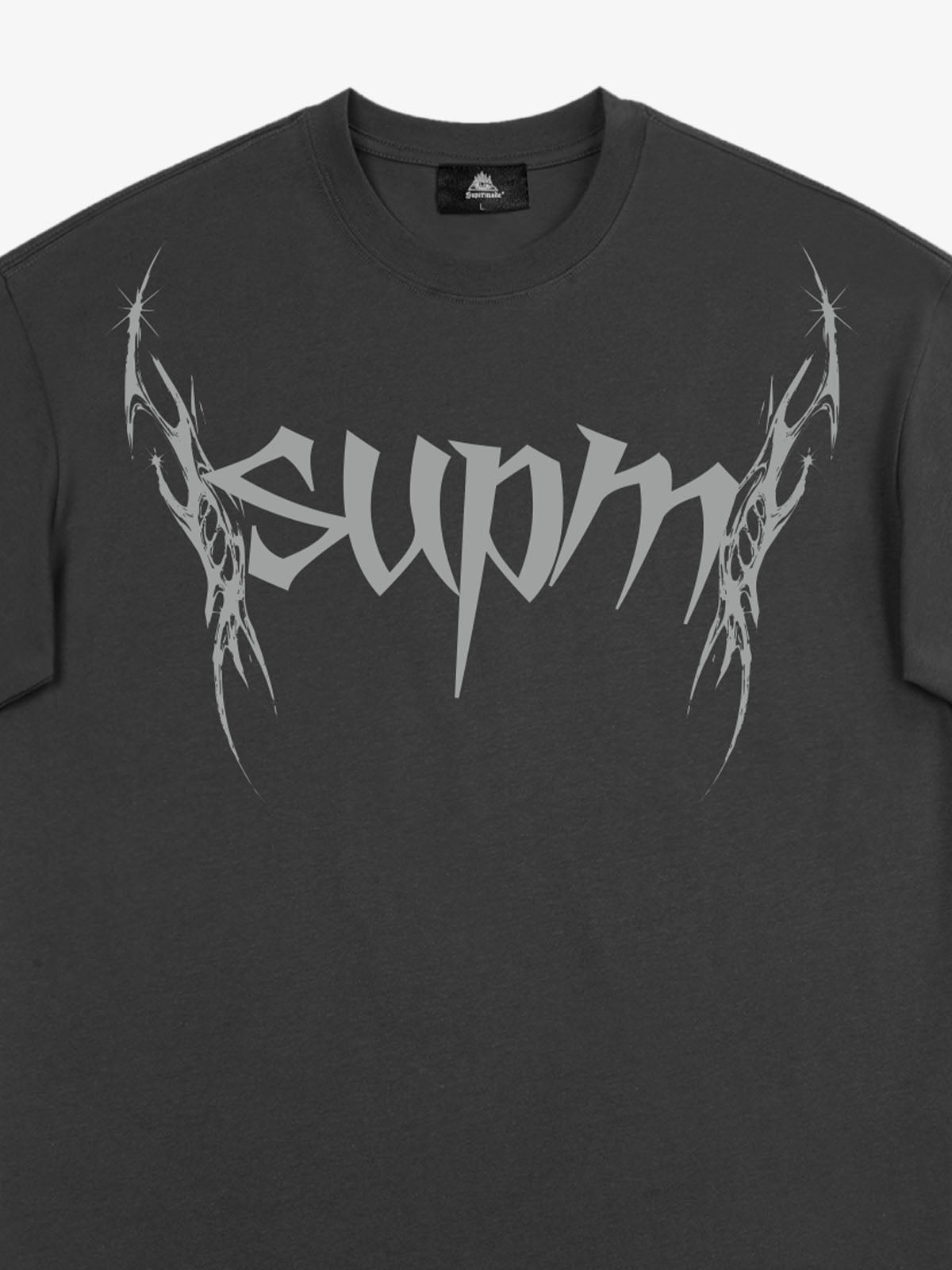 SUPM Gothic Sharp Letter Graphic T-Shirt