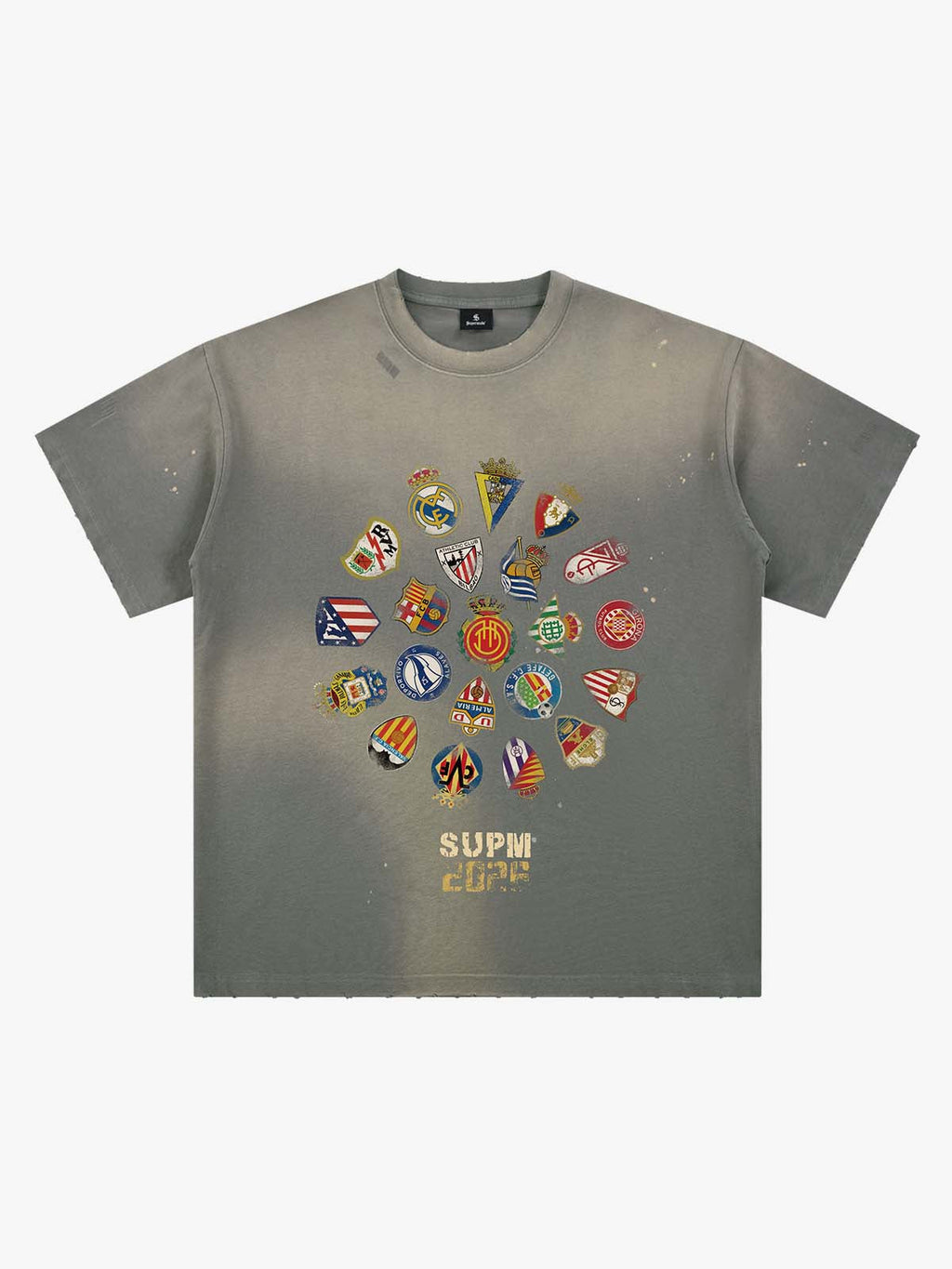 Distressed Ink Splatter Team Logo Graphic T-Shirt