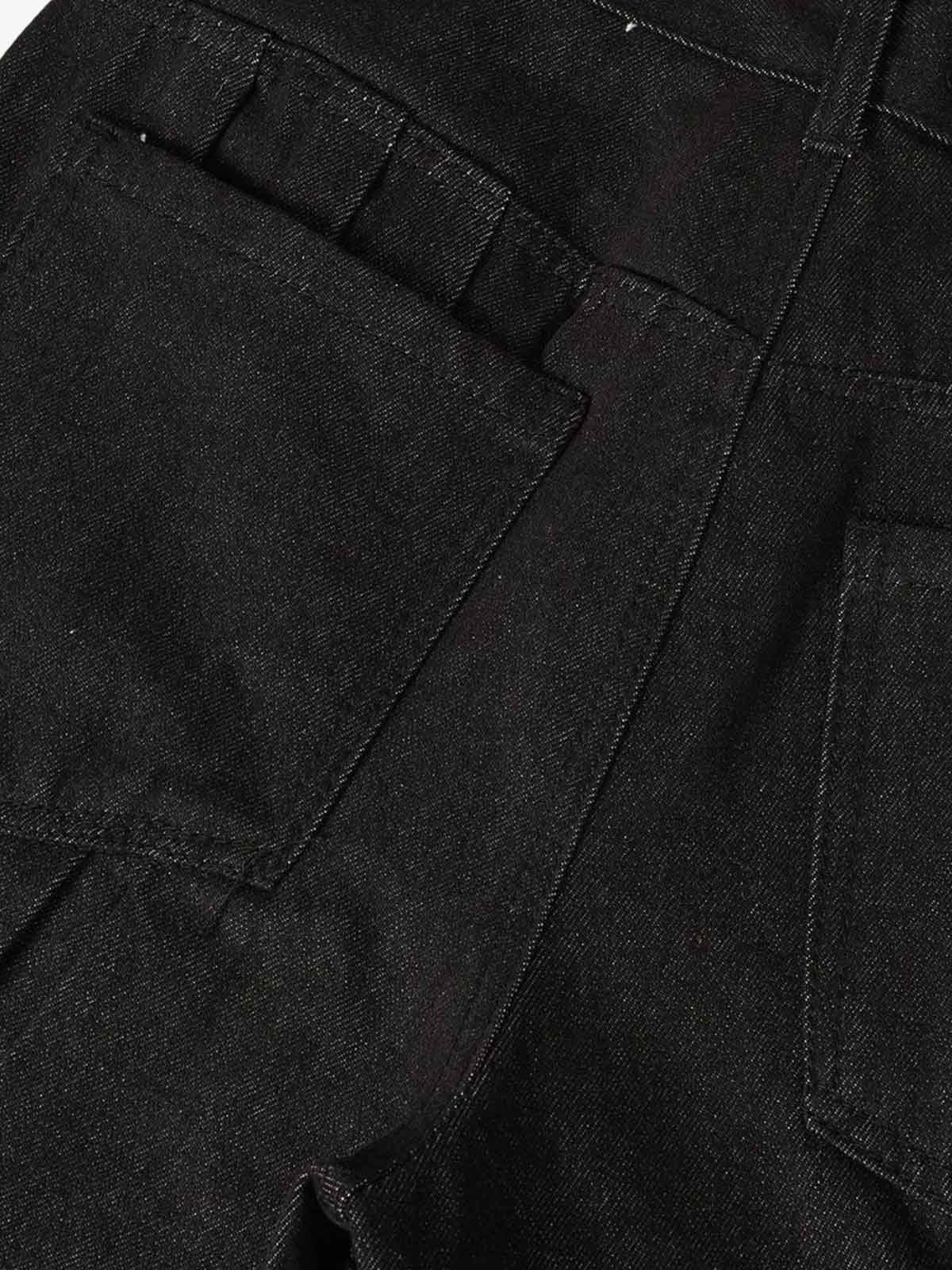 Studded Pleat Wide Leg Denim Jeans - 2606