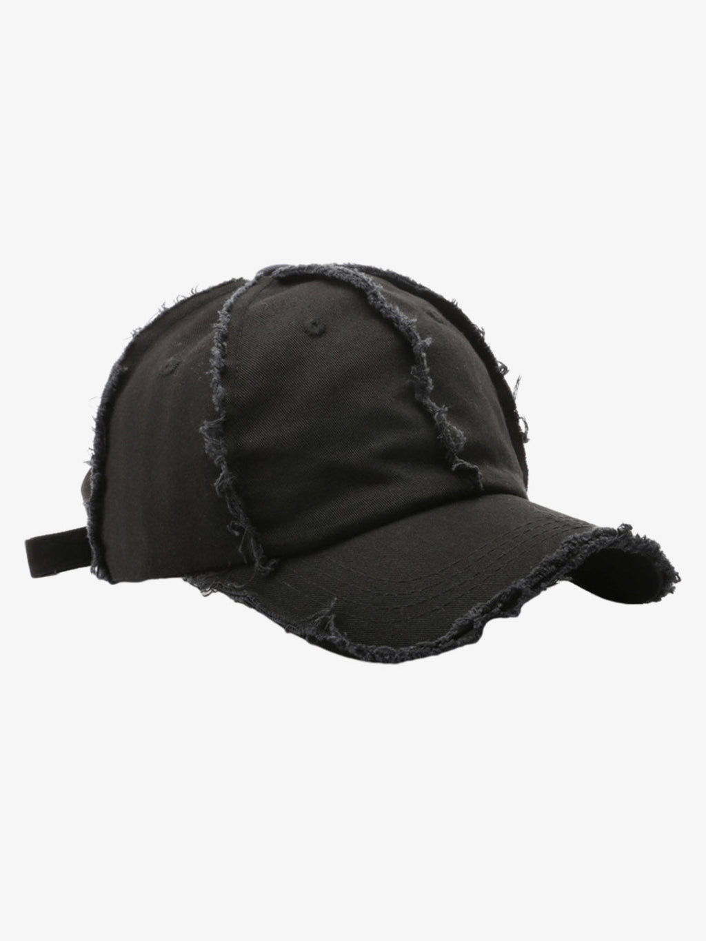 Vintage Frayed Panel Cotton Baseball Cap
