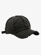 Vintage Frayed Panel Cotton Baseball Cap