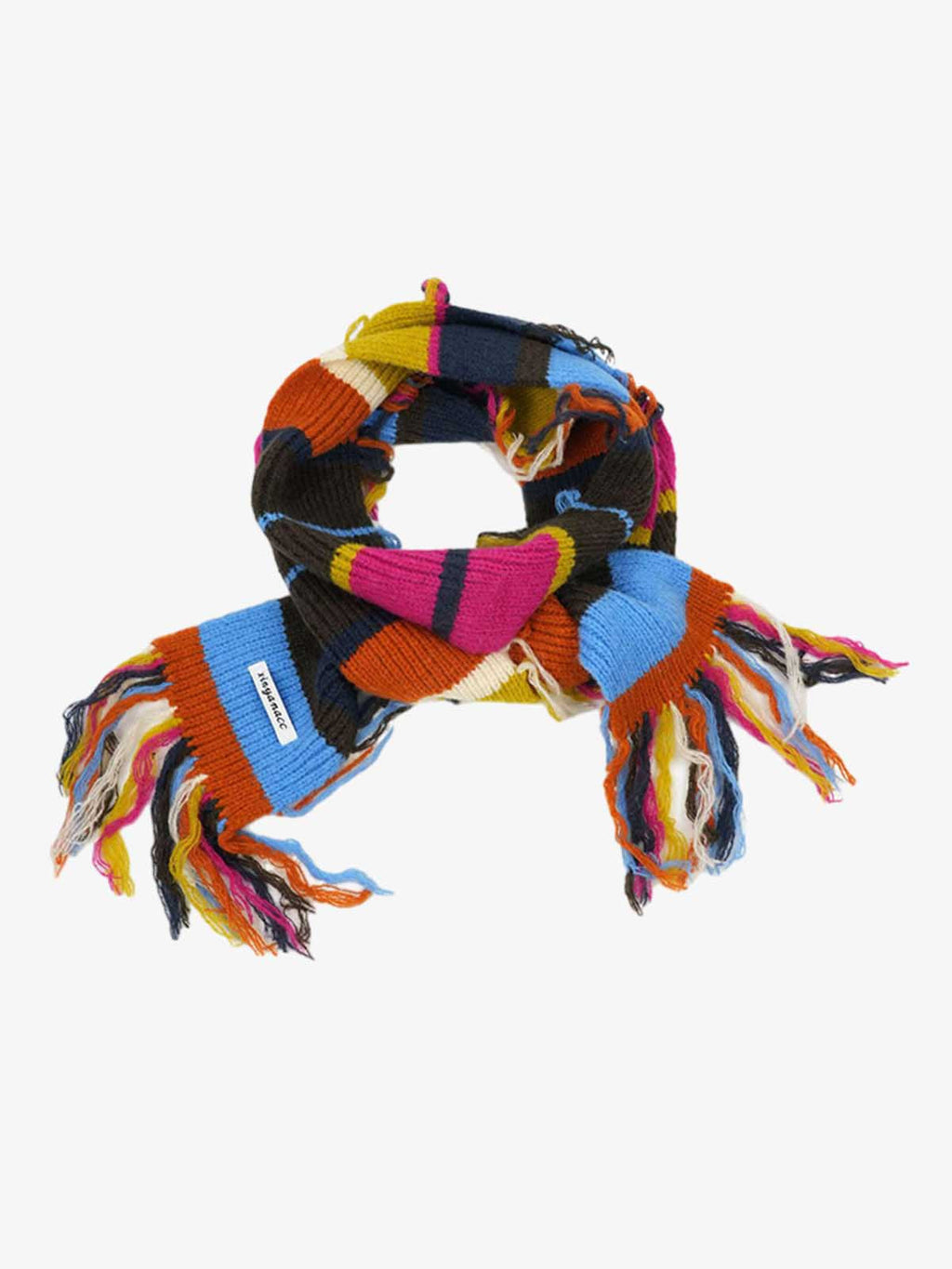 Retro Multicolor Striped Knit Beanie Scarf Set
