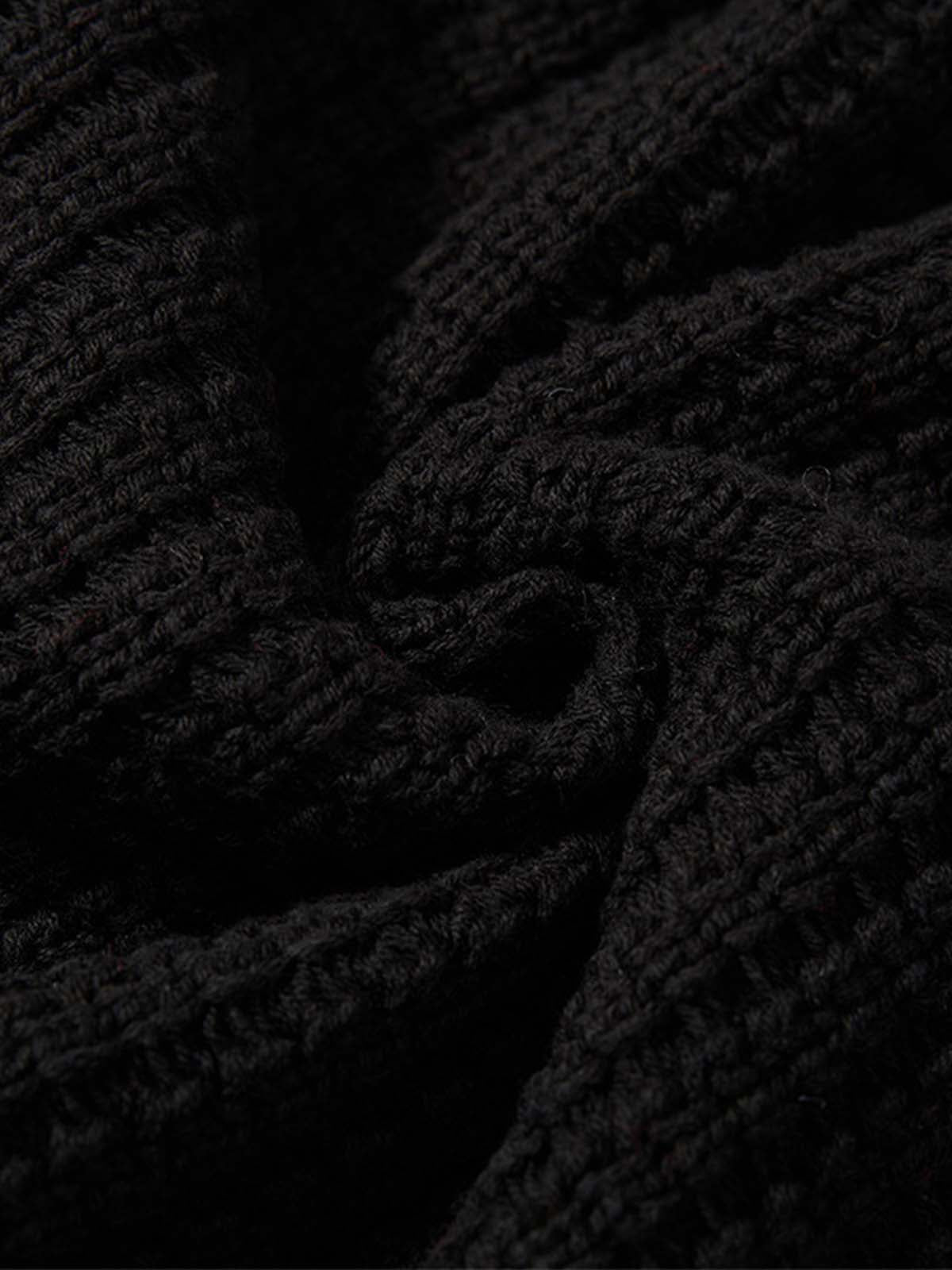 Retro Cable Knit Button-Up Collared Cardigan Sweater