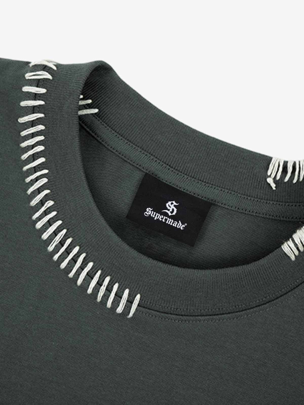 Minimal Exposed Stitch Design T-Shirt