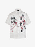 Graphic Patchwork Paint Splatter Shirt