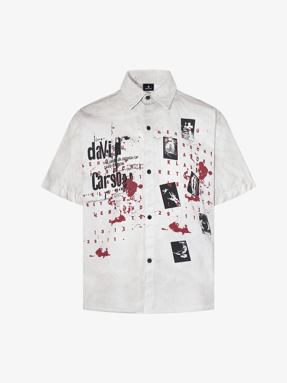 Graphic Patchwork Paint Splatter Shirt