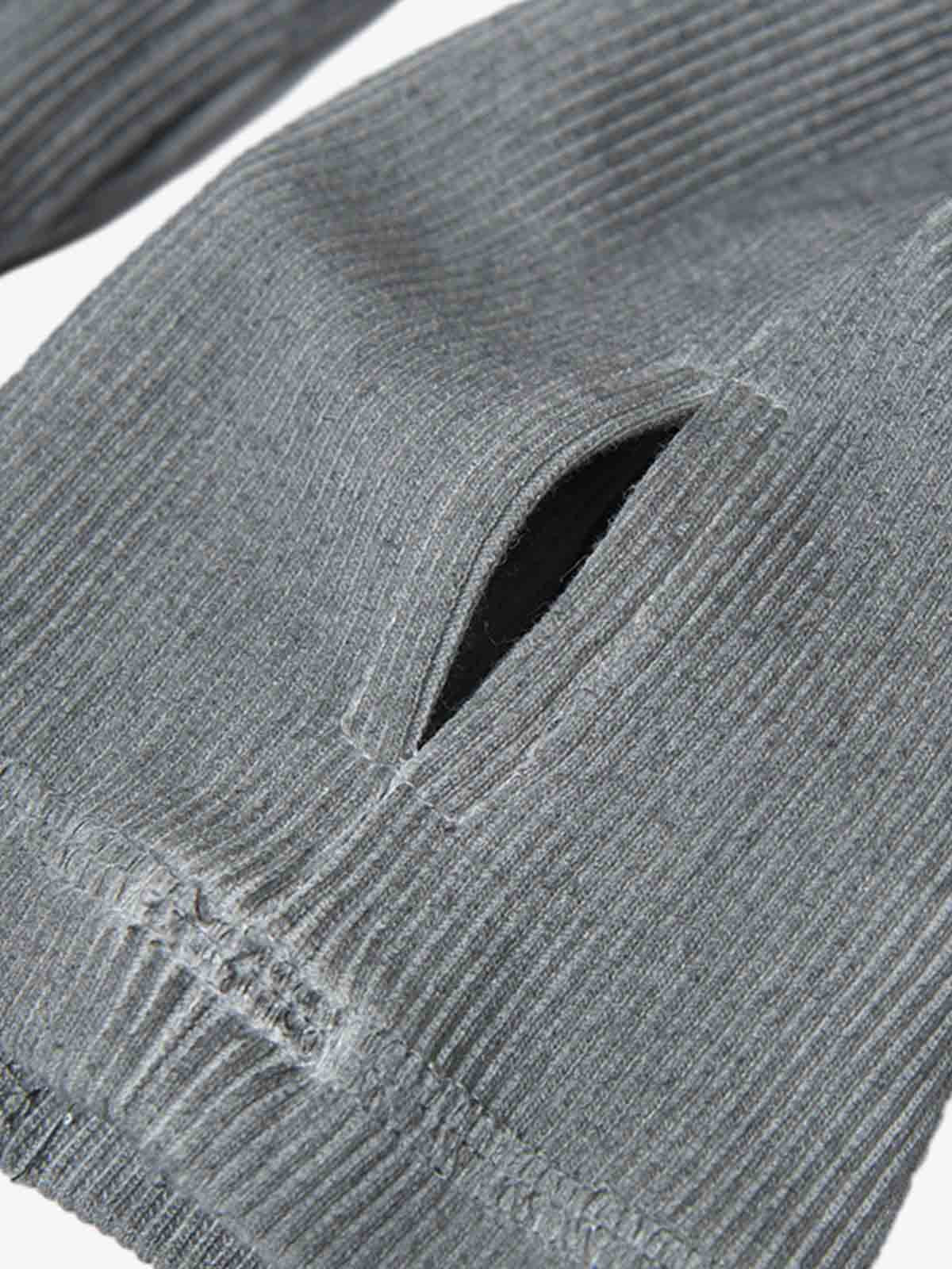 Vintage Washed Sculpted Seam Ribbed Long Sleeve T-Shirt