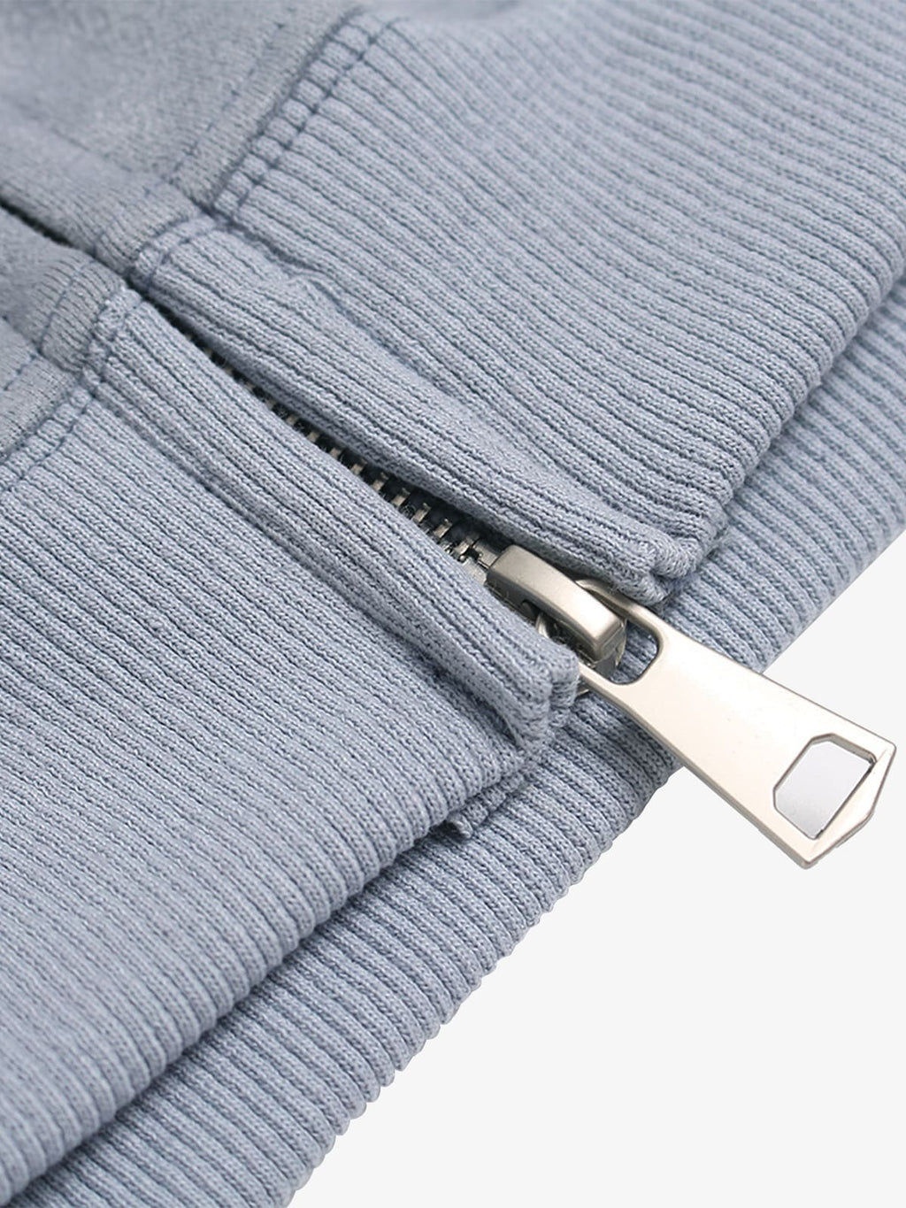Vintage Suede Letter Embroidered Cropped Zip Up Hoodie
