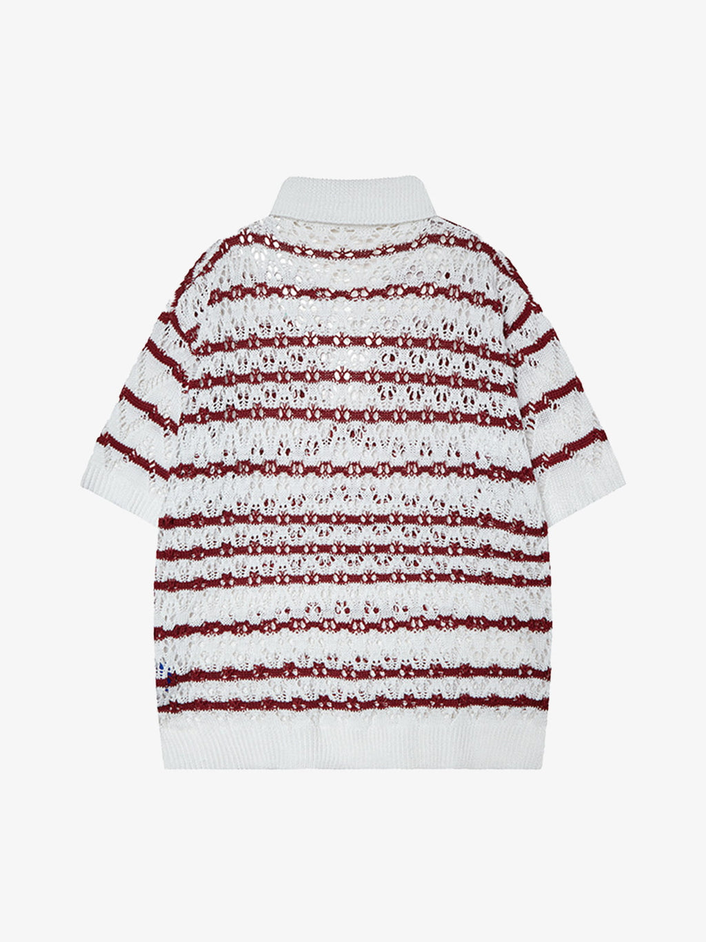 Retro Open-Knit Polo Shirt