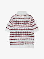 Retro Open-Knit Polo Shirt