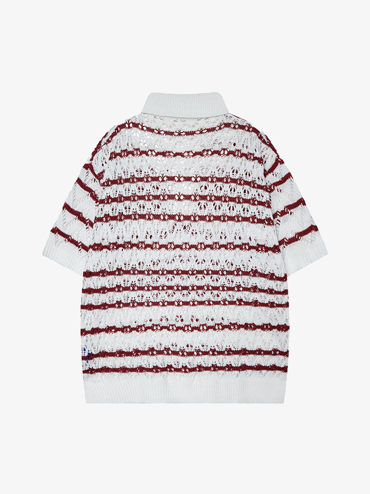 Retro Open-Knit Polo Shirt