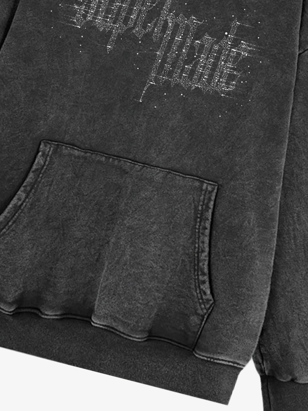 Rhinestone Distressed Letter Graphic Hoodie