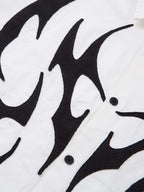 Tribal Flame Layered Cotton Linen Shirt