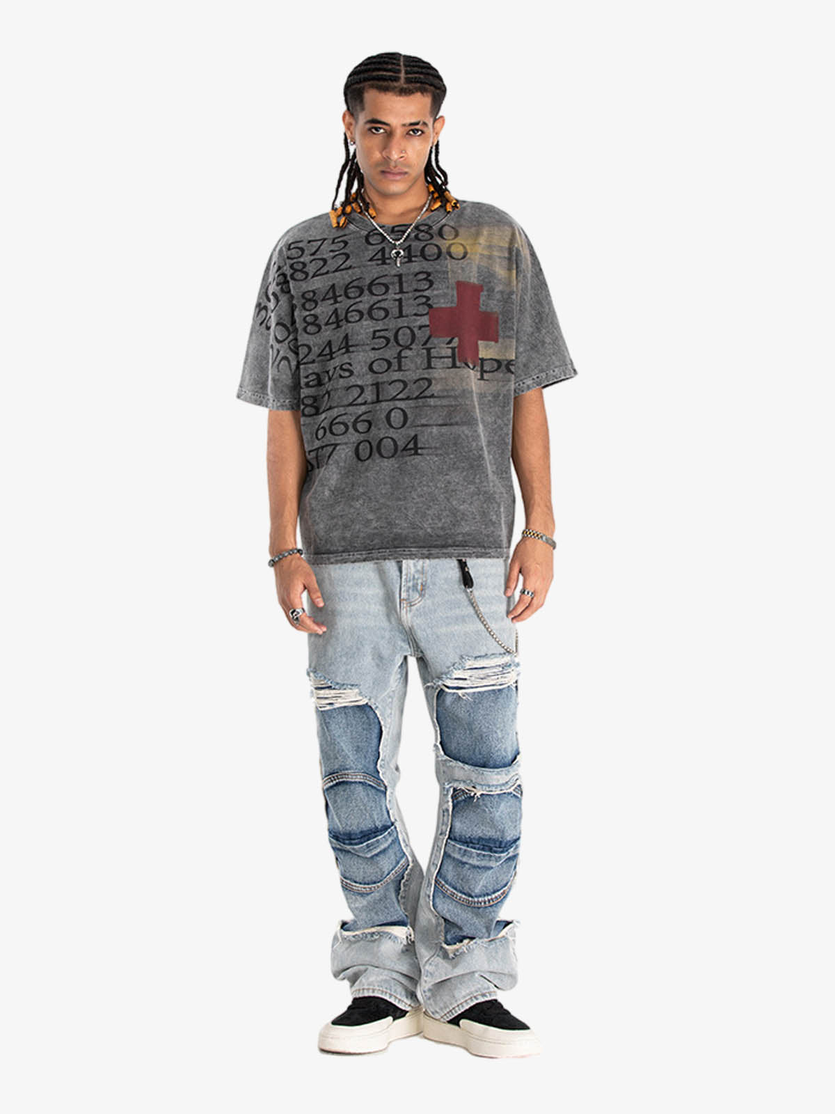 Vintage Washed Number Graphic T-Shirt