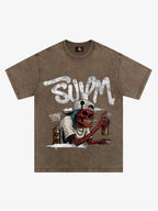 Street Trendy Skull Spray-Paint Graffiti Master T-Shirt