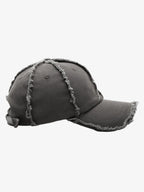 Vintage Frayed Panel Cotton Baseball Cap