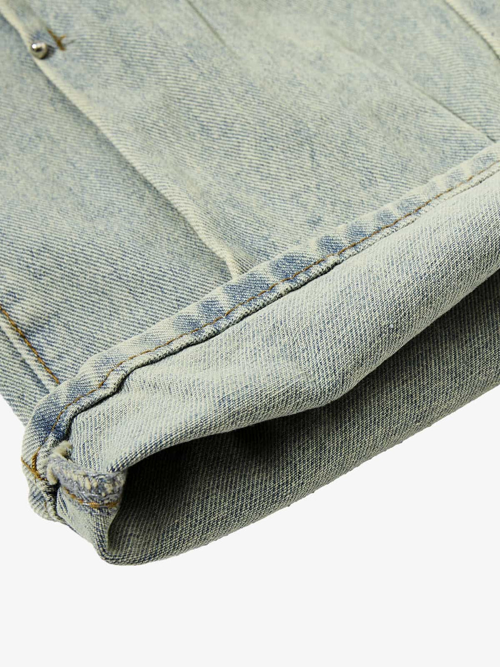Vintage Washed Rivet-Detailed Wide Leg Jeans