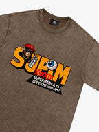 SUPM Trendy Hip-Hop Monkey Graffiti Font T-Shirt