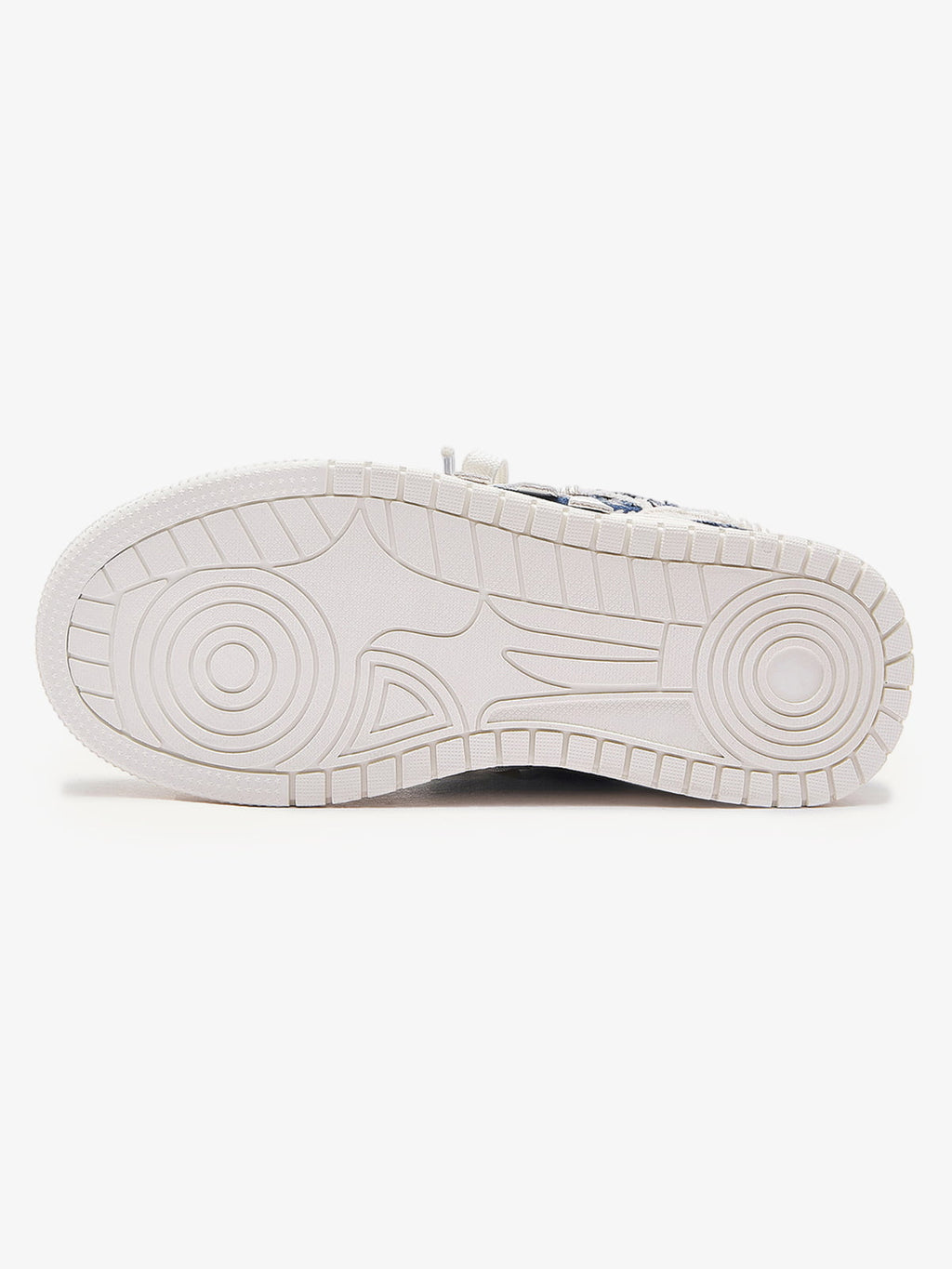 Street Distressed Denim Patchwork Sneakers