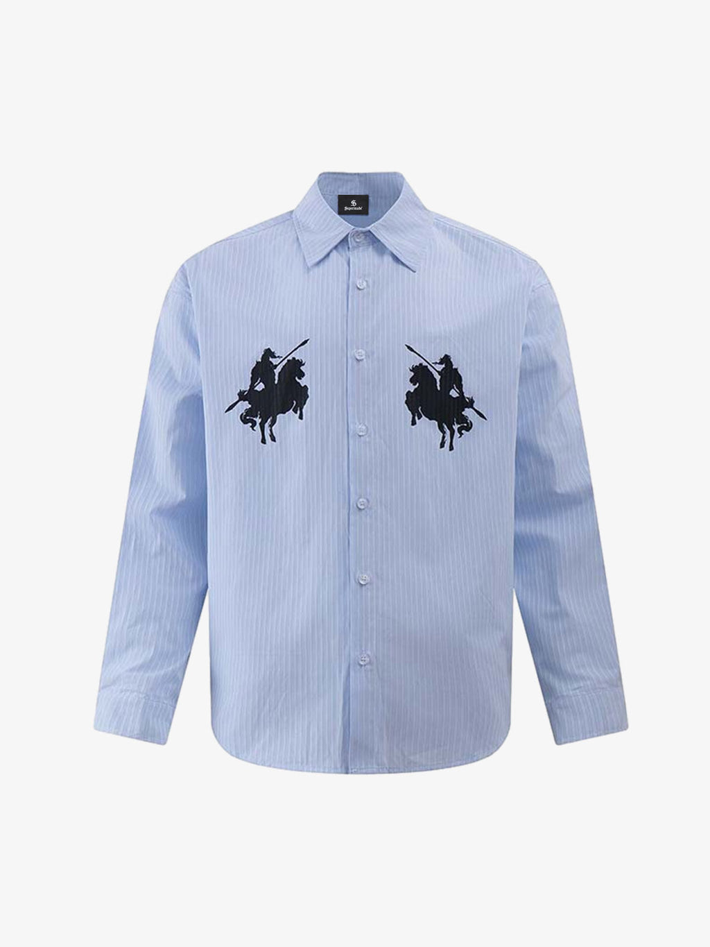 Striped Equestrian Print Shirt