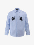 Striped Equestrian Print Shirt