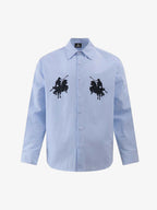 Striped Equestrian Print Shirt