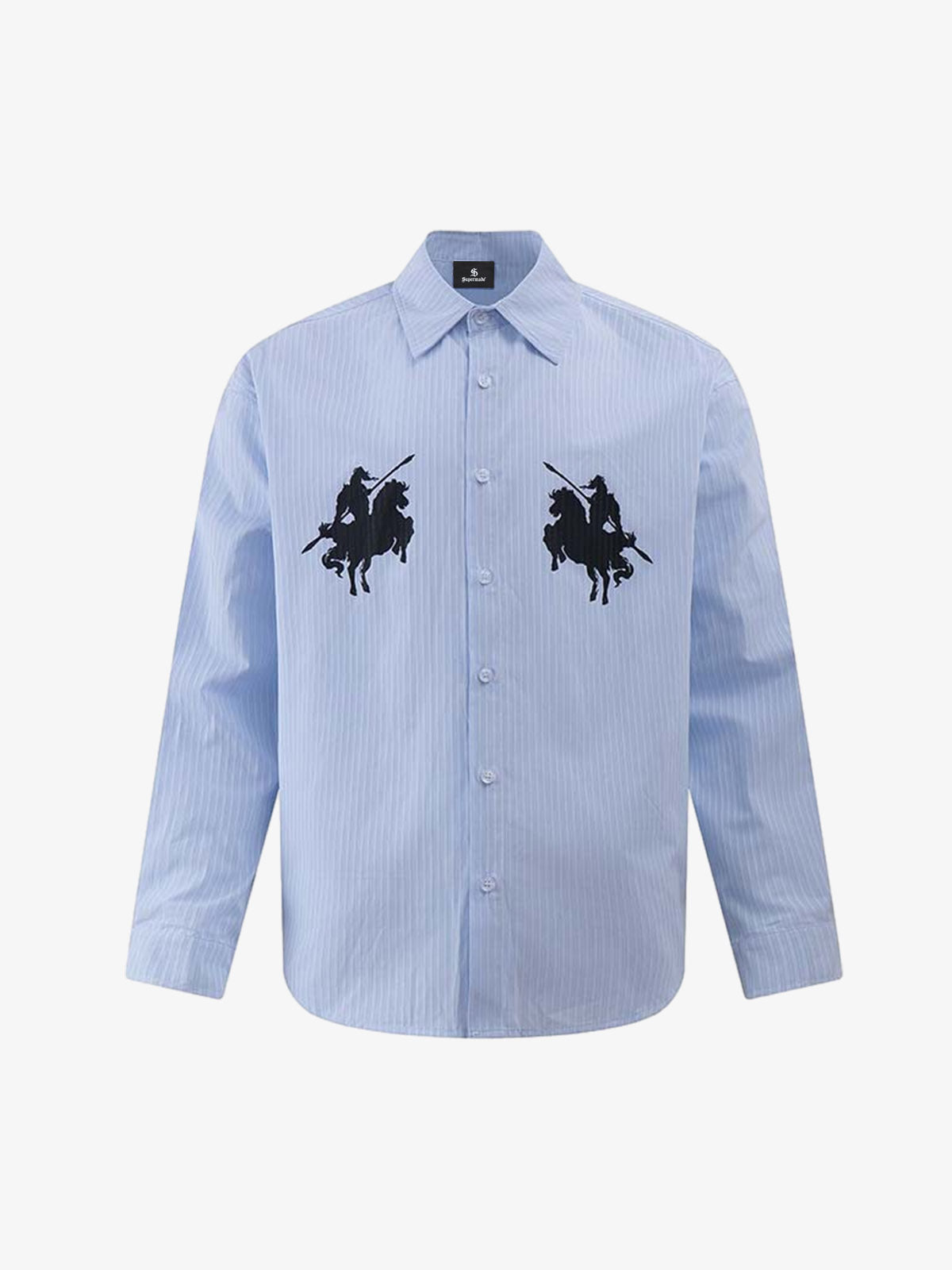 Striped Equestrian Print Shirt