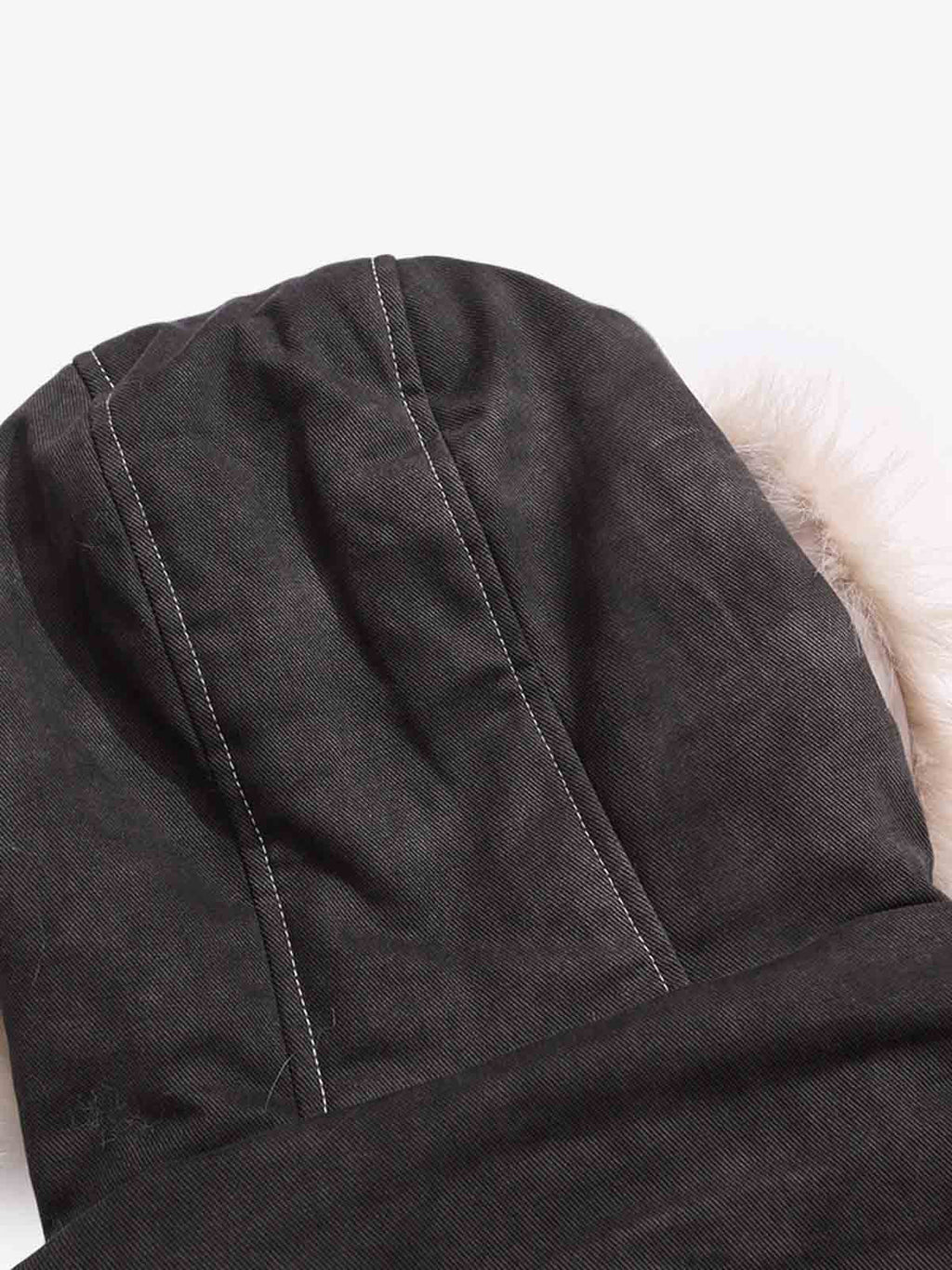 Washed Patchwork Contrast Bomber Jacket