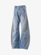 Washed Side Stripe Machete Jeans