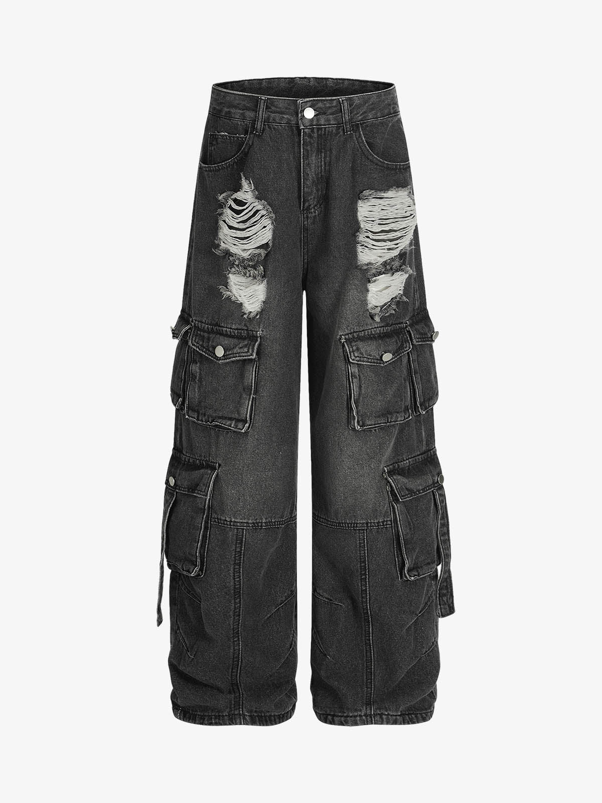 Retro Ripped Cargo Jeans