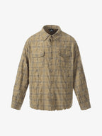 Distressed Raw Edge Plaid Shirt