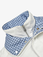Retro Layered Look Plaid Collar Padded Jacket - 2579
